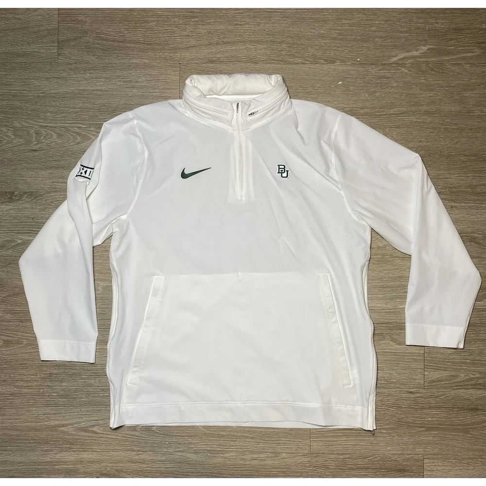 Men's XL Nike Baylor Bears Coaches Repel Lightweight 1/4 Zip Hooded Jacket NCAA